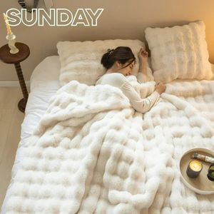 Winter Warm Nepbont Dekens voor Bedden Luxe Super Zachte Pluche Deken Bankhoes Pluizige Gooi Deken Slaapkamer Bank Kussensloop 240122