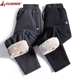 Hiver Chaud Polaire Jogging Pantalon Hommes Casual Slim Fit Pantalon Épaissir Agneau Velours Pantalon De Survêtement Plus La Taille 8XL Mâle Streetwear 201106