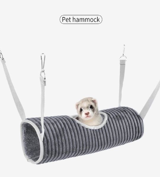 Hamac Tunnel de Hamster chaud d'hiver pour petits animaux, Tube de planeur de sucre, lit pivotant, nid de Rat, furet, jouet Cage, accessoires 7170008