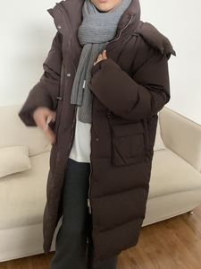 Manteau long à capuche chaud d'hiver Sens du design