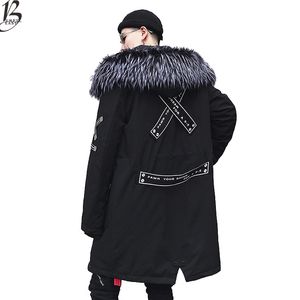 Veste chaude d'hiver en velours épais pour homme, parka chaude à capuche, trench-coat long, taille américaine XS-XL