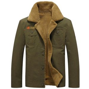 Vestes chaudes d'hiver épais polaire manteaux pour hommes décontracté coton col de fourrure hommes militaire tactique parka vêtements d'extérieur armée bombardier veste 201119