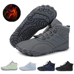 Hiver Warm Jogging Sneakers Femmes hommes Rubber Running Bare Chores Bare