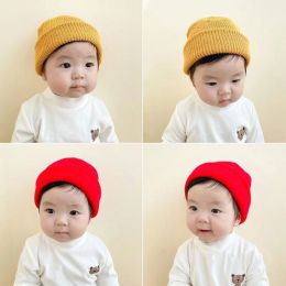 Hiver chauds enfants chapeaux d'hiver couleurs de bonbons en tricot bébé garçons filles cap bonnets en bas âge en bascule