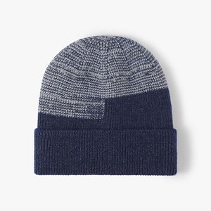 Bonnet tricoté chaud d'hiver, couleurs unies, motif anormal, casquette unisexe décontractée, casquette de crâne, doublure polaire