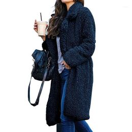 Winter warme lamsbont jas vrouwen casual lange mouw faux outparden dames jassen teddy parka femme1