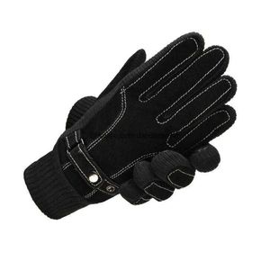 hiver chaud gants de ski en cuir hommes sports de plein air équipement de protection polaire écran tactile thermique coupe-vent doigt complet moto vélo vélo cyclisme mitaines gant