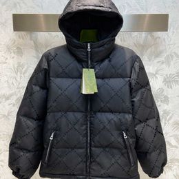 Invierno Cálido Diseñador para hombre Chaquetas de plumón Letras de moda Imprimir Hombres Mujeres Chaqueta acolchada negra Chaqueta cortavientos Chaquetas con cremallera Abrigo Deporte exterior Parkas unisex Tamaño S-2XL