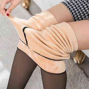 Winter warme panty vrouwen sexy super elastische zwarte slanke hosiery dame casual mode blote been gevoel plus fluwelen dikke panty y1130