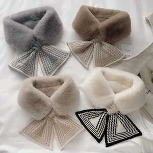 Écharpes tricotées en peluche chaudes d'hiver femmes écharpe en fourrure douce cadeau pour amour petite amie accessoires de mode