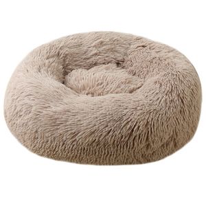 Hiver chaud rond maison doux longue peluche chat meilleur chien pour petits chiens chats nid dormir lit pour animaux de compagnie chiot tapis 210224