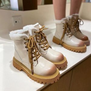 Winter Warme Sneeuw Vrouwen Laarzen Platform Kunstmatige Bont Pluche Dikke Hakken Zachte Damesmode Outdoor Casual Schoenen 55176 's