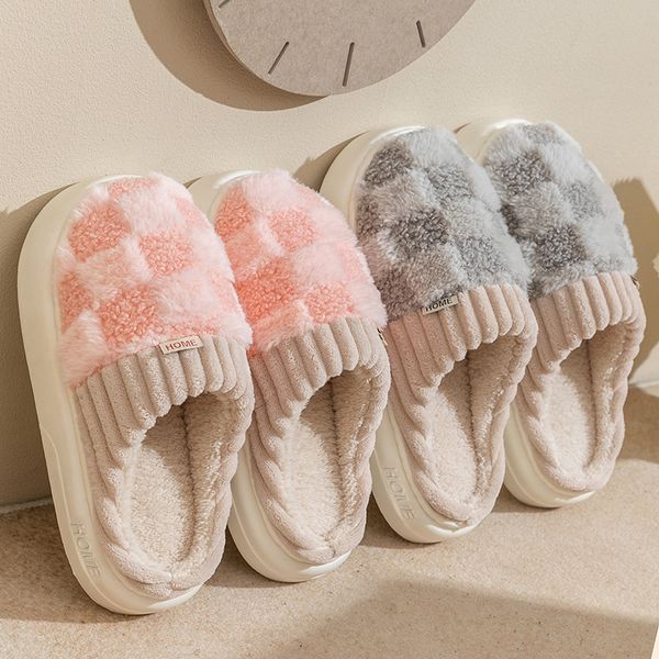 Pantoufles d'hiver chaudes et douces en peluche pour femmes, pantoufles pelucheuses à bande croisée en mousse à mémoire de forme, chaussures de maison d'intérieur et d'extérieur