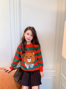 Hiver chaud pull kids girls pullover pulls pullsers enfants dessin animé ours pull