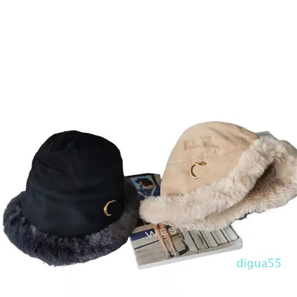 Winter Warm Verdicken Fell Eimer Hüte Designer Blau Fischer Hut Mode Einfarbig Outdoor Hut für Frauen Caps Casual Flache becken Kappe