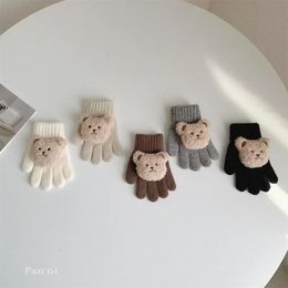 Winter Warm Peuter Jongen Meisje Handschoen Leuke Mode Cartoon Pop Beer Handschoen voor Baby Jongen Meisje Mooie Herfst Thermische Kids wanten 231229