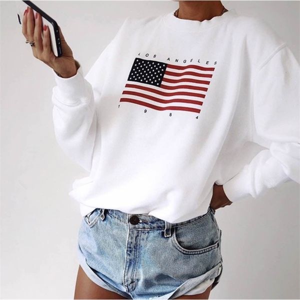 Hiver Chaud USA Lettre Imprimer Femmes Mode À Manches Longues Sweat À Capuche Harajuku Jumper Pull À Capuche Tops Casual Lâche Manteau 220816