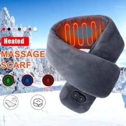 Winter Warm Vibratie-Massage Sjaal Verwarmd USB Verwarming Paar Halsdoek Pluche Kraag Sjaals Fietsen Caps Maskers