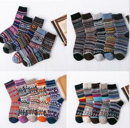 Winter Warm Wol Sokken Nieuwe Vrouwen Mannen Winter Thermische Warme Sokken Mode Kleurrijke Dikke Sokken Dame Meisjes Retro Rabbit Wool Casual Sock