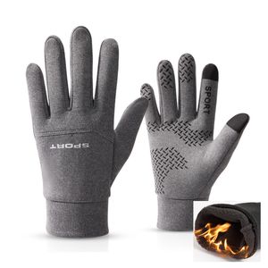 Gants de vélo imperméables d'hiver, Sports de plein air, ski, course à pied, moto, écran tactile, gants en laine, antidérapants, chauds, doigt complet