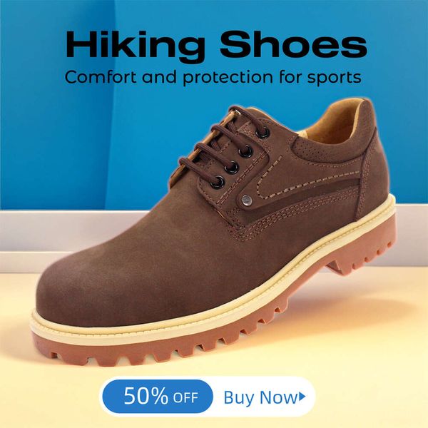 Zapatillas de deporte informales impermeables para hombre, zapatos de seguridad Derby con cordones para exteriores, de cuero nobuk, amarillo, marrón y negro, para invierno