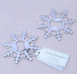 Winterbruiloft gunsten Silver Snowflake Wine Bottle Opener Party Giveaway Gift voor Guest C1110