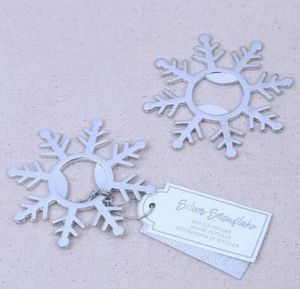 Winterbruiloft gunsten Silver Snowflake Wine Bottle Opener Party Giveaway Gift voor Guest C1110