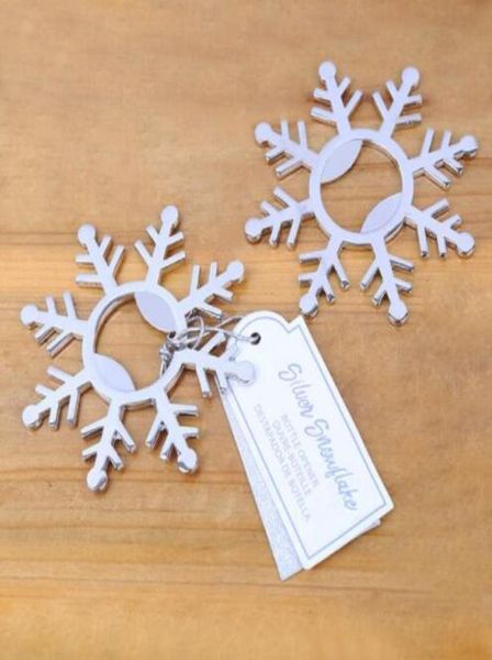Mariage d'hiver Favors Silver Snowflake Wine Bottle Opender Party Giveaway Gift for Guest9837202