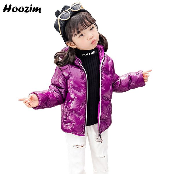 Veste de canard blanc d'hiver pour filles 18m- 8 ans mode Vêtements de dessus à capuche pourpre enfants Solide Ultra Light Bubble manteau garçons LJ201017