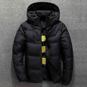 Hiver Blanc Duvet de Canard Parkas Hommes Épais Chaud À Capuche Vestes pour Homme Multi-poches Coupe-Vent Outwear Hommes Épaissir Pardessus G1115