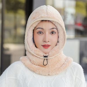 Máscara de plástico a prueba de viento para invierno, bufanda, gorro para montar, Jersey cálido, sombrero para mujer, protección para los oídos, suave y esponjoso, térmico versátil 240102