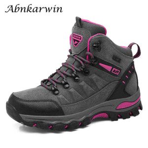 Hiver Femmes Cheville En Plein Air Trekking Bottes Randonnée Chaussures Femme Escalade Trekking Baskets Wandelschoenen Botas Mujer H1125