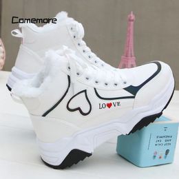 Femmes hivernales comémore féminin 408 chaussures de plate-forme haut top zapatillas mujer femme peluche de sport décontracté sneakers 240315 958 733