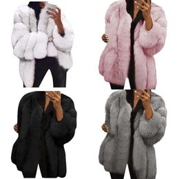 Femmes hivernales Top Top Fashion Mabinement rose élégant Épaisses de vêtements d'extérieur chauds Fausse veste Chaquetas Mujer