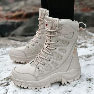 Winter vrouwen High-Top Outdoor pluche lederen wandelschoenen wandelende vrouw Boots Mountain Sneakers Camping Tracking Treking 240430