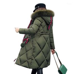 Parkas pour femmes hiver femmes manteau à capuche dames col de fourrure épaissir chaud longue veste manteaux femme grande taille 5XL vêtements d'extérieur Parka