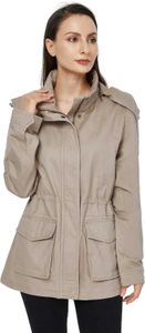 Veste d'hiver à capuche pour femme, coupe-vent avec fermeture éclair à la taille, décontractée, couleur unie, manteau à revers, SZ4MG4TH