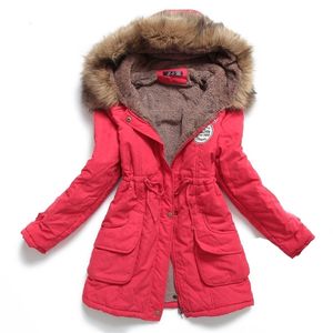 Winterjacke für Damen, mittellang, dick, Übergröße 4XL, Oberbekleidung mit Kapuze, wattierter Mantel, schmaler Parka, gefütterter Mantel aus Baumwolle 220819