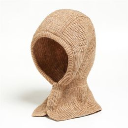 Hiver femmes tricoté coton casquette écharpe haute qualité chaud écharpes en plein air unisexe silencieux solide chapeaux Snood chapeau col Bufanda