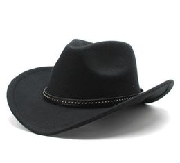 Winter Women Men Black Wool Fedora Hat Chape Chape Western Cowboy Hat Gentleman Jazz Sombro Hombre Capilla Elegante Lady Cowgirl Sombreros 22029903231