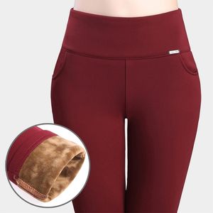 Winter Dames Kantoorwerk Broekleggingen Grote Maat 4XL Stretch Katoen Potlood Broek Snoep Kleur Vrouwelijke Hoge Taille Broeken 210519