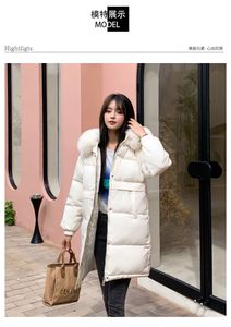 Inverno feminino parkas solto longo jaqueta 2021 novo casual grosso quente meados de longo com capuz parkas jaquetas bolsos femininos casacos de neve