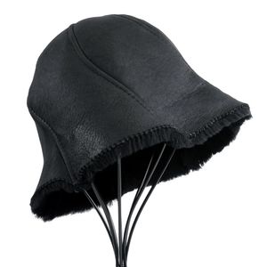 Inverno feminino 100% shearling lã balde chapéu topo bonés pele de cordeiro trapper russo chapéus de esqui couro real fedoras 231225