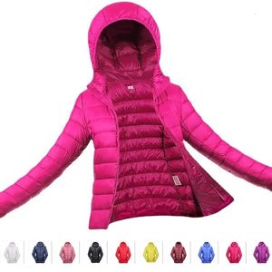 Vêtements d'hiver en coton pour femmes, simple, à capuche, court, léger, fermeture éclair, veste rembourrée en coton, 240112