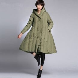 Winter Women's Down Coat Hem is groot voor dikke mensen. Groot formaat 10XL Puffer Jacket Zwart Red Navy Green Army Green 211221