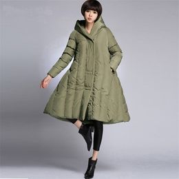 Winter Women's Down Coat Hem is groot voor dikke mensen. Groot formaat 10XL Puffer Jacket Zwart Red Navy Green Army 211013