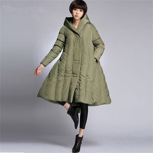 Winter Women's Down Coat Hem is groot voor dikke mensen. Groot formaat 10XL Puffer Jacket Zwart Red Navy Green Army 211216