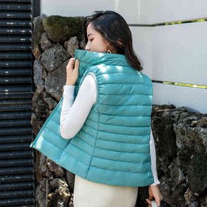 Winter Dames Donsjack Mouwloze bijgesneden Puffer Jas Grote Maat Lichtgewicht Nylon Jassen Vest voor Dames Parkas Office 211130