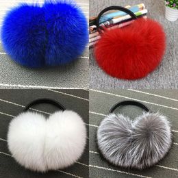 Muffs pour femmes d'hiver, véritables réchauffeurs de renard, fausse fourrure en peluche, Earlap, manches ultralargues pour femmes, Mouffs