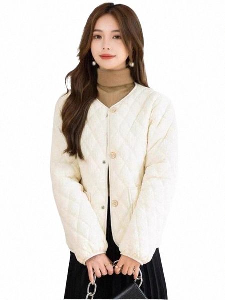 Manteau chaud pour femmes d'hiver Coréen Editi Casual Bureau Blanc Lady Veste courte Simple et polyvalente Vêtements d'extérieur pour femmes Ropa De Mujer 47yg #